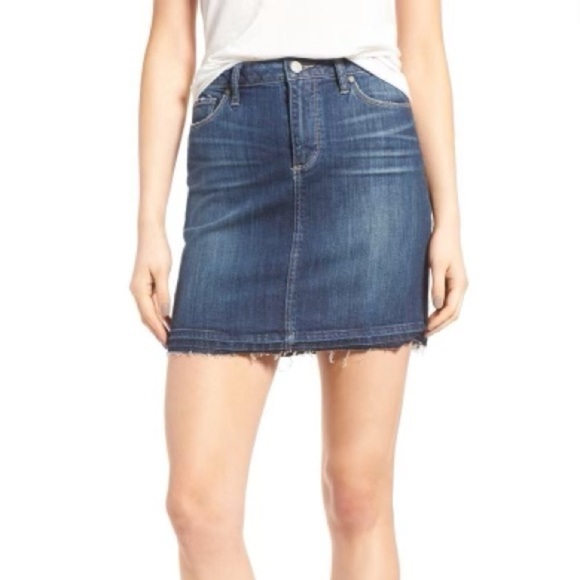PAIGE Elaina Release Hem Denim Skirt Size 24 - Picture 4 of 10